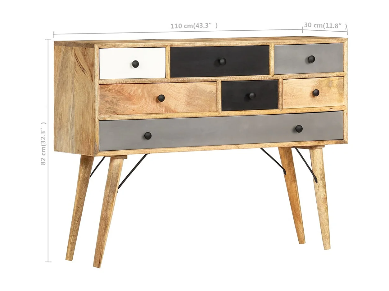 Buffet 110x30x82 cm Bois de manguier massif