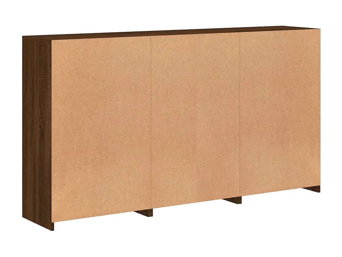 Buffet avec lumières LED chêne marron 181,5x37x100 cm