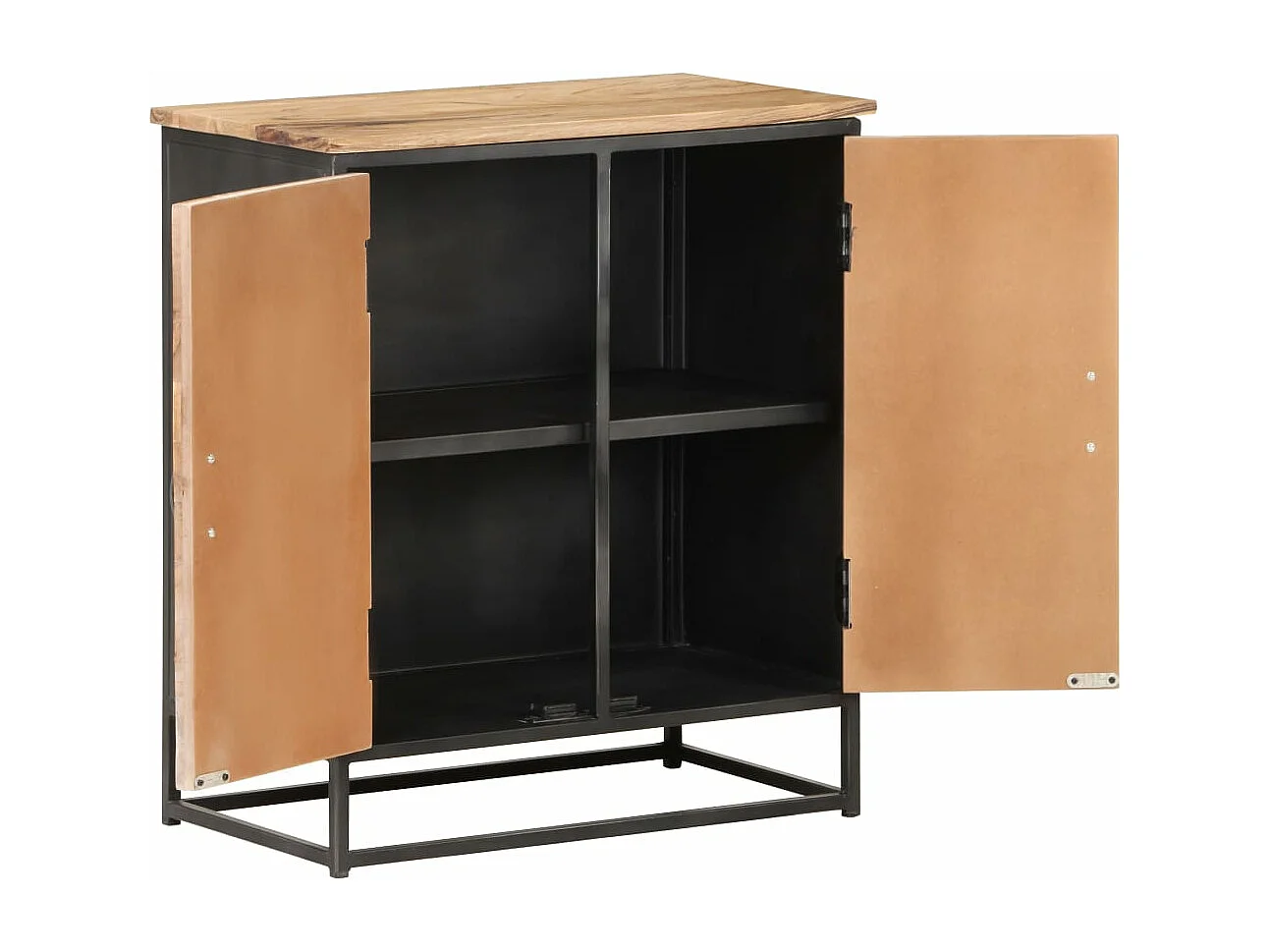 Aparador de madera maciza de acacia 60x35x70 cm