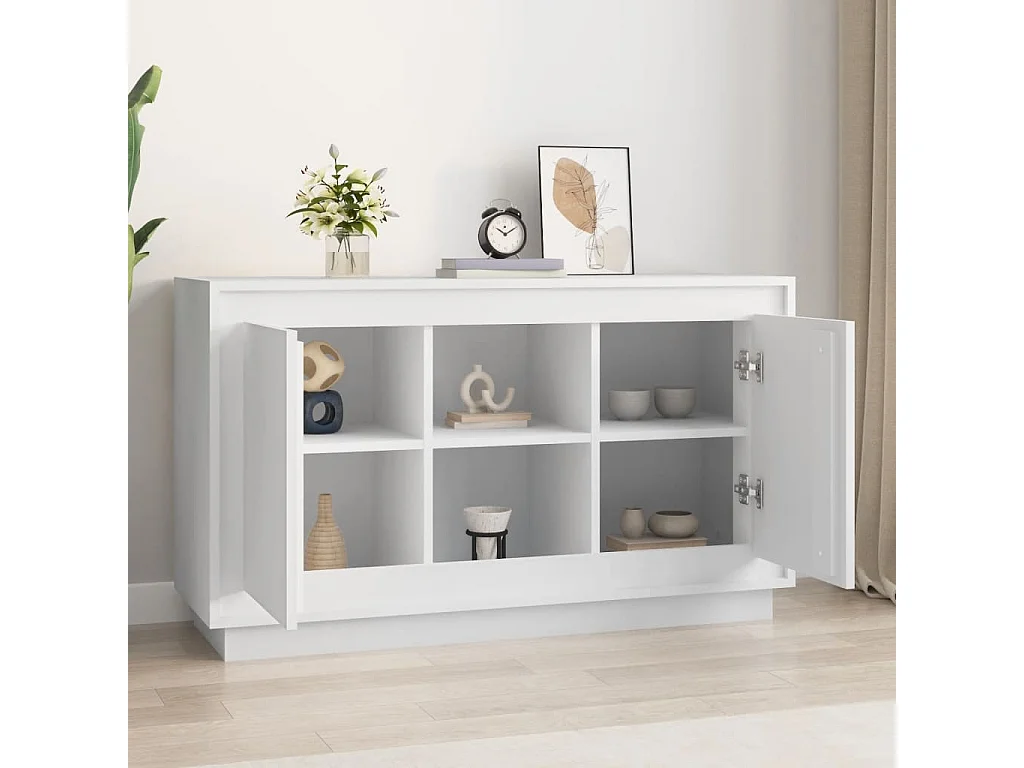 Buffet blanc 102x35x60 cm bois d'ingénierie