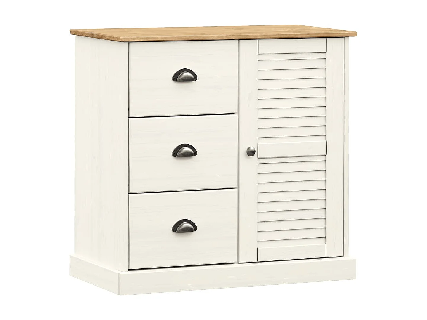 Buffet avec tiroirs VIGO 78x40x75 cm blanc bois massif de pin