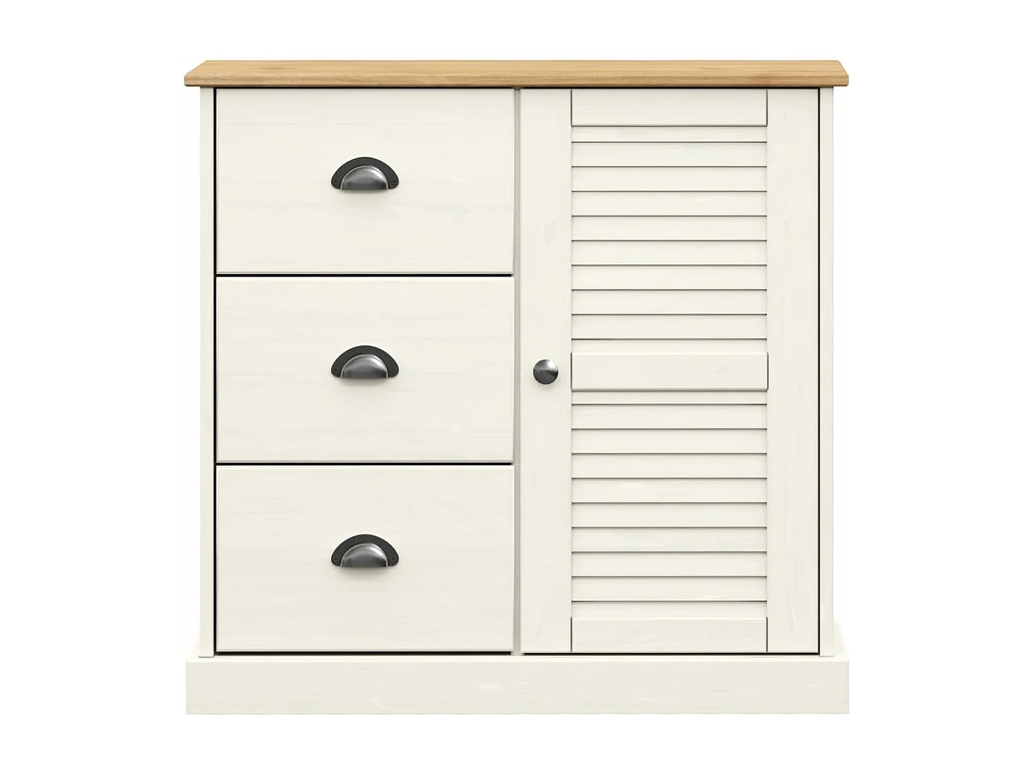 Buffet avec tiroirs VIGO 78x40x75 cm blanc bois massif de pin