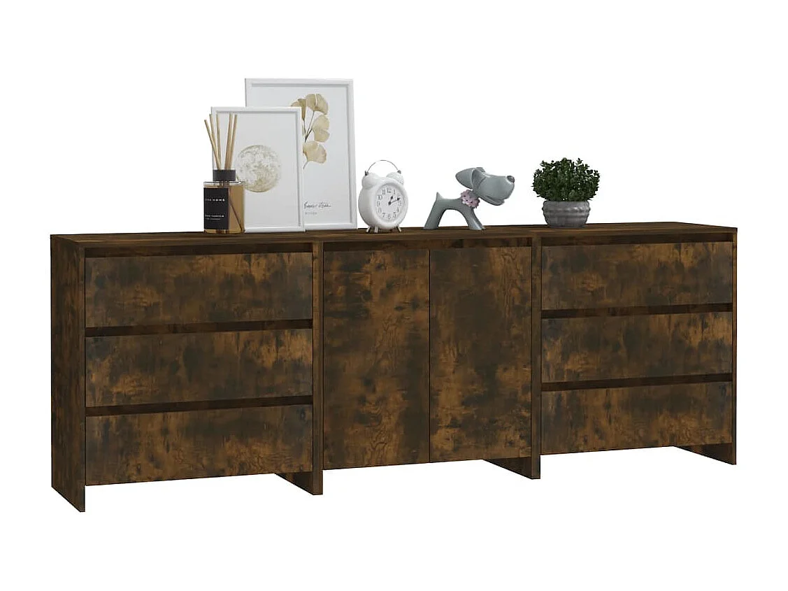 Buffets 3 pièces Chêne fumé Bois d'ingénierie