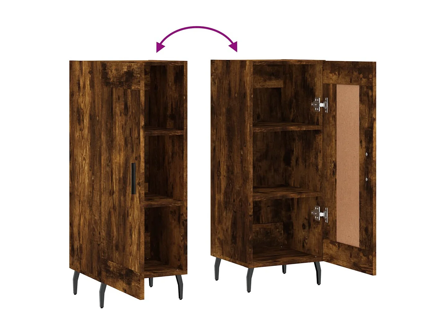 Buffet Chêne fumé 34,5x34x90 cm Bois d'ingénierie