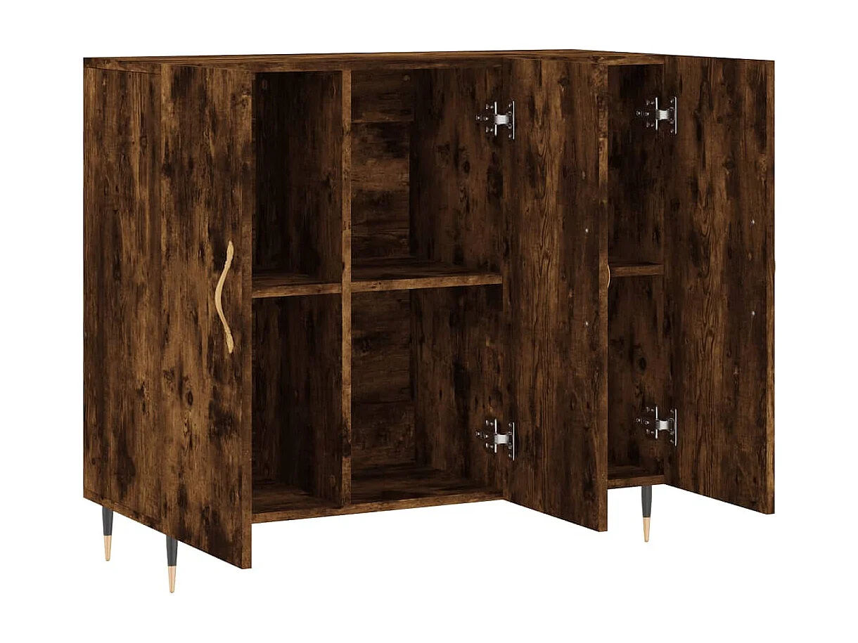 Dressoir 90x34x80 cm bewerkt hout gerookt eikenkleurig