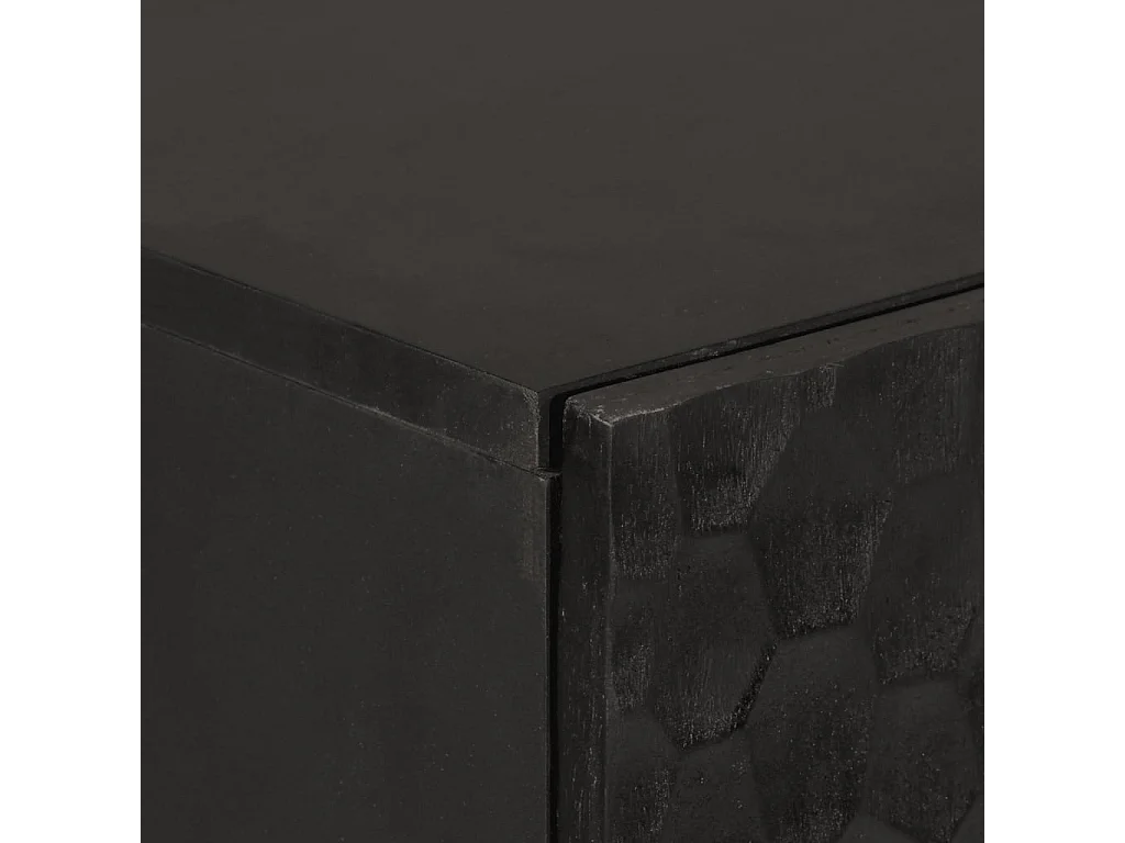 Buffet noir 60x33x100 cm bois de manguier massif