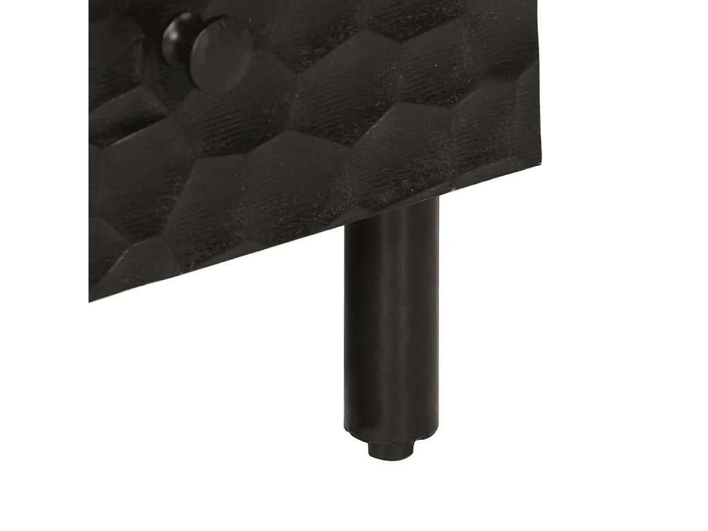 Buffet noir 60x33x100 cm bois de manguier massif