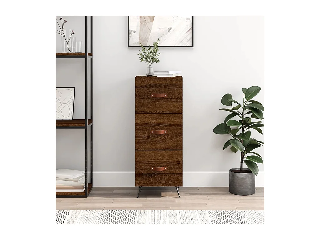 Buffet Chêne marron 34,5x34x90 cm Bois d'ingénierie