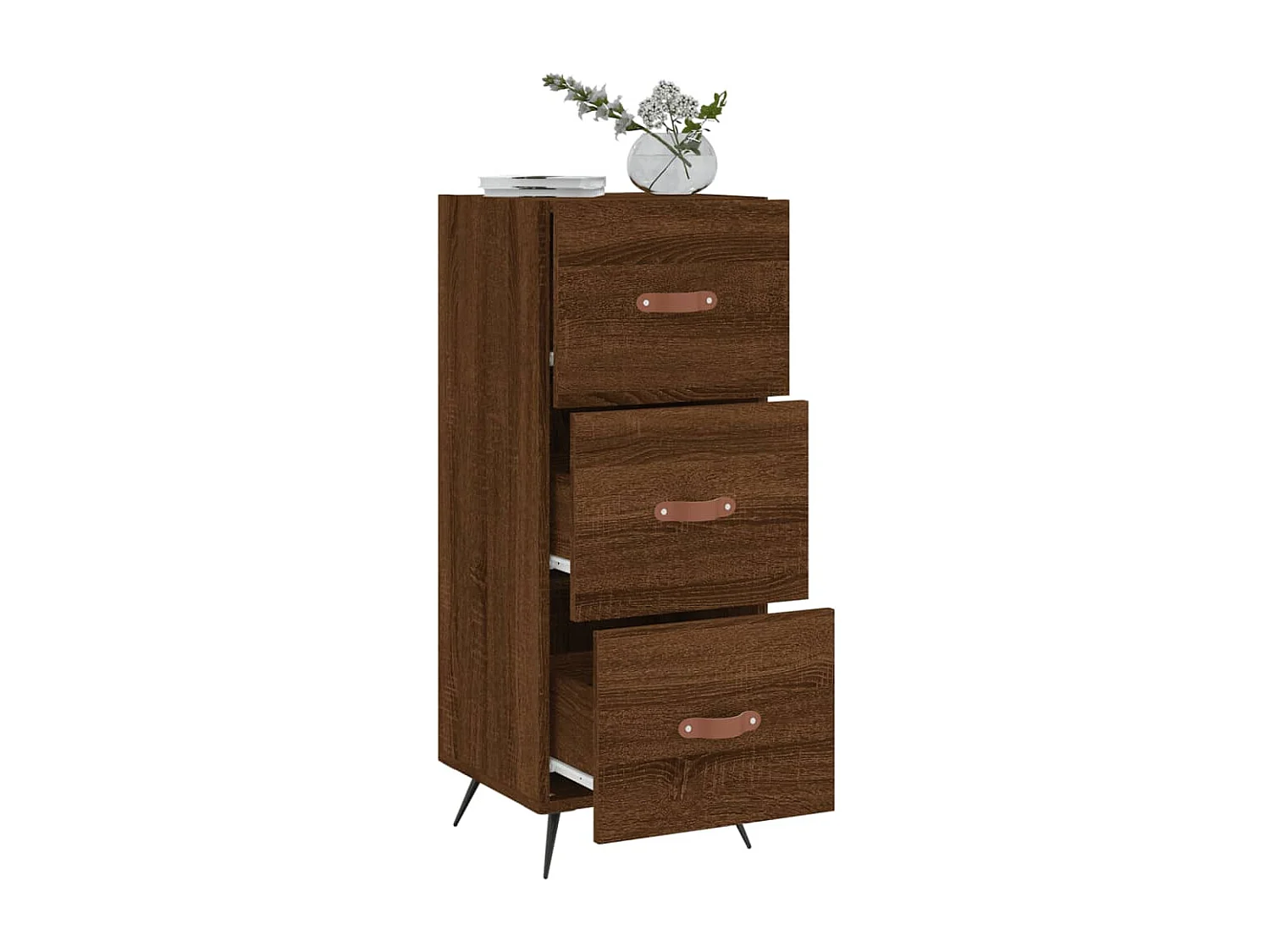 Buffet Chêne marron 34,5x34x90 cm Bois d'ingénierie