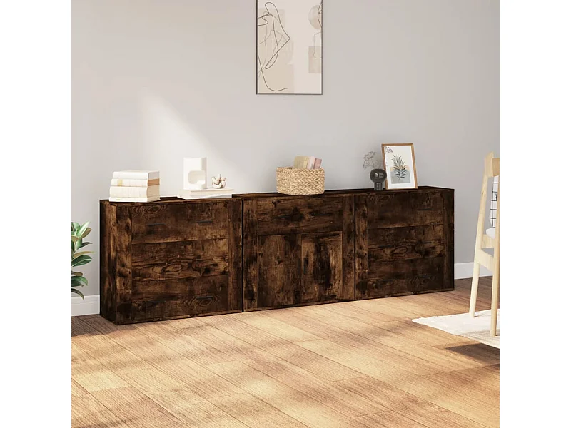 Buffets 3 pièces Chêne fumé Bois d'ingénierie