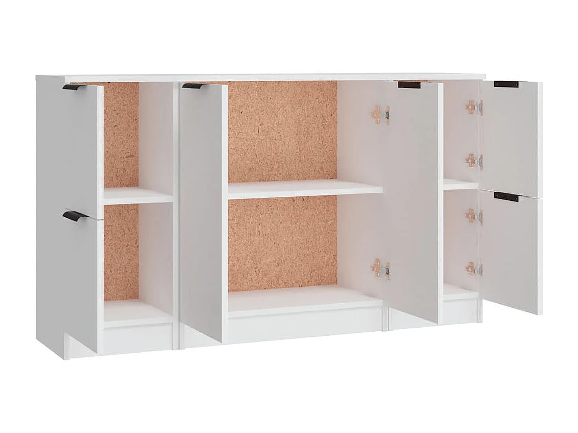 Buffets 3 pièces Blanc Bois d'ingénierie