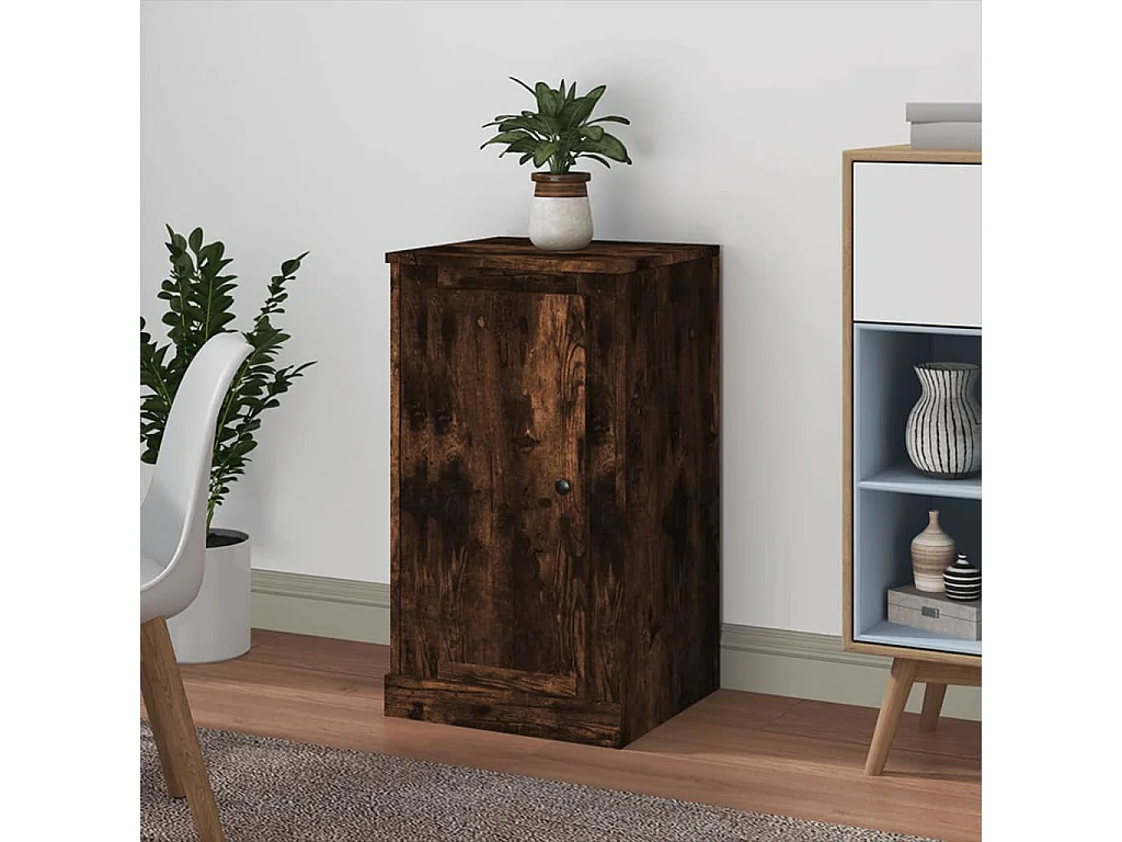 Buffet chêne fumé 37,5x35,5x67,5 cm bois d'ingénierie