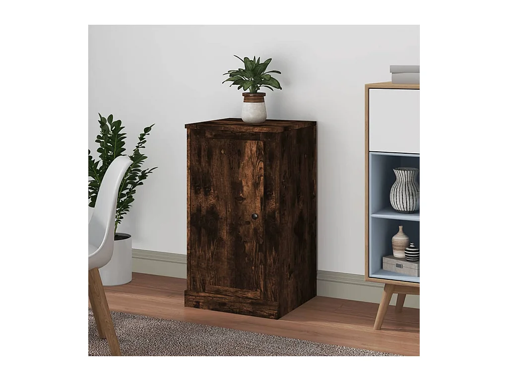 Buffet chêne fumé 37,5x35,5x67,5 cm bois d'ingénierie