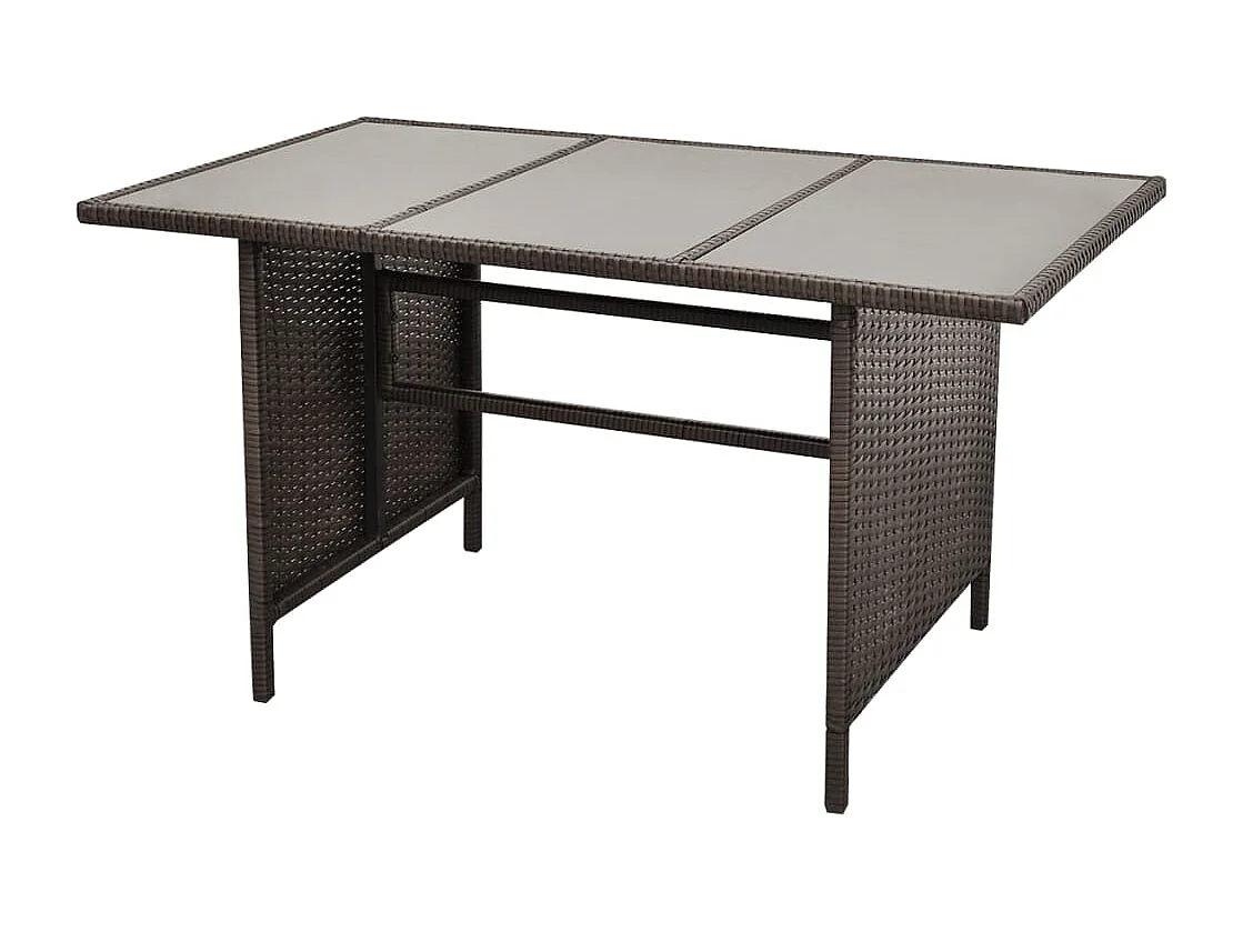 Set muebles de jardín 4 piezas y cojines ratán sintético marrón