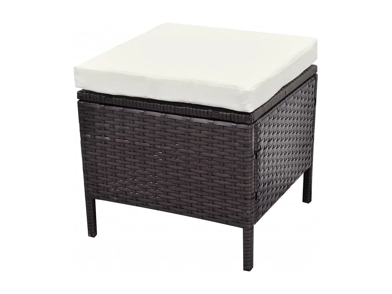 Set muebles de jardín 4 piezas y cojines ratán sintético marrón