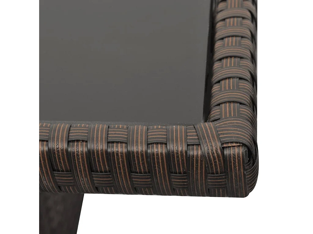 Set muebles de jardín 4 piezas y cojines ratán sintético marrón