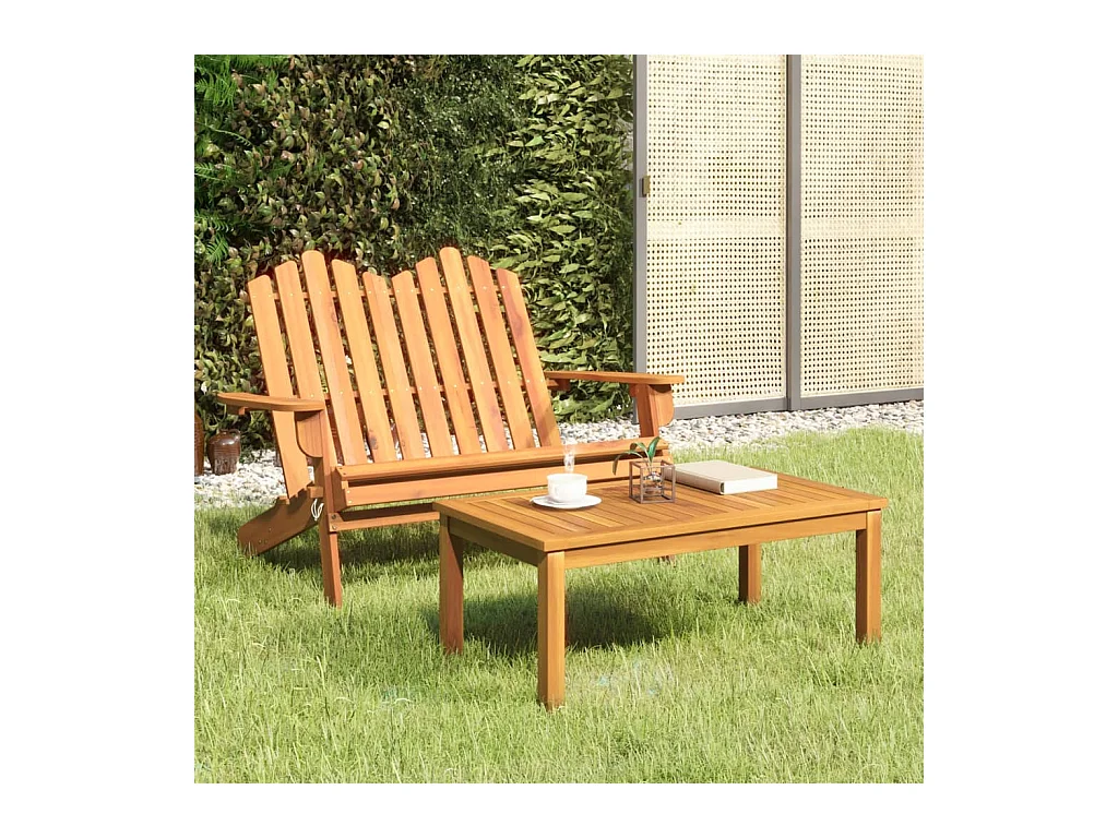Ensemble de salon de jardin Adirondack 2 pièces bois acacia solide
