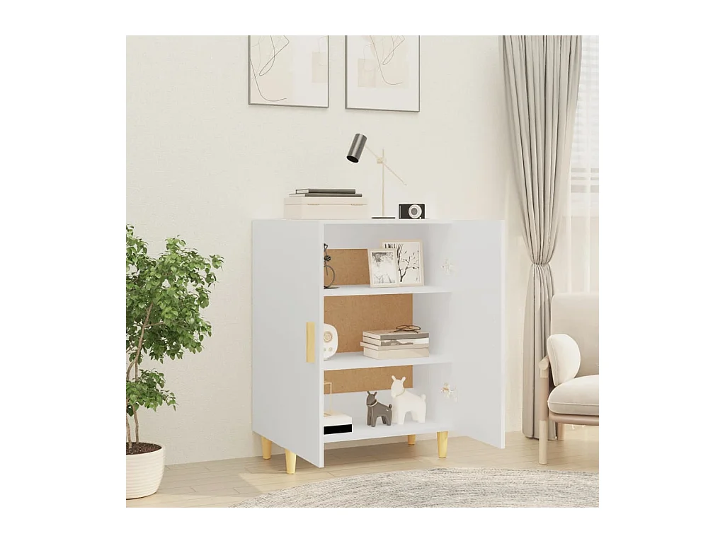 Buffet Blanc 70x34x90 cm Bois d'ingénierie