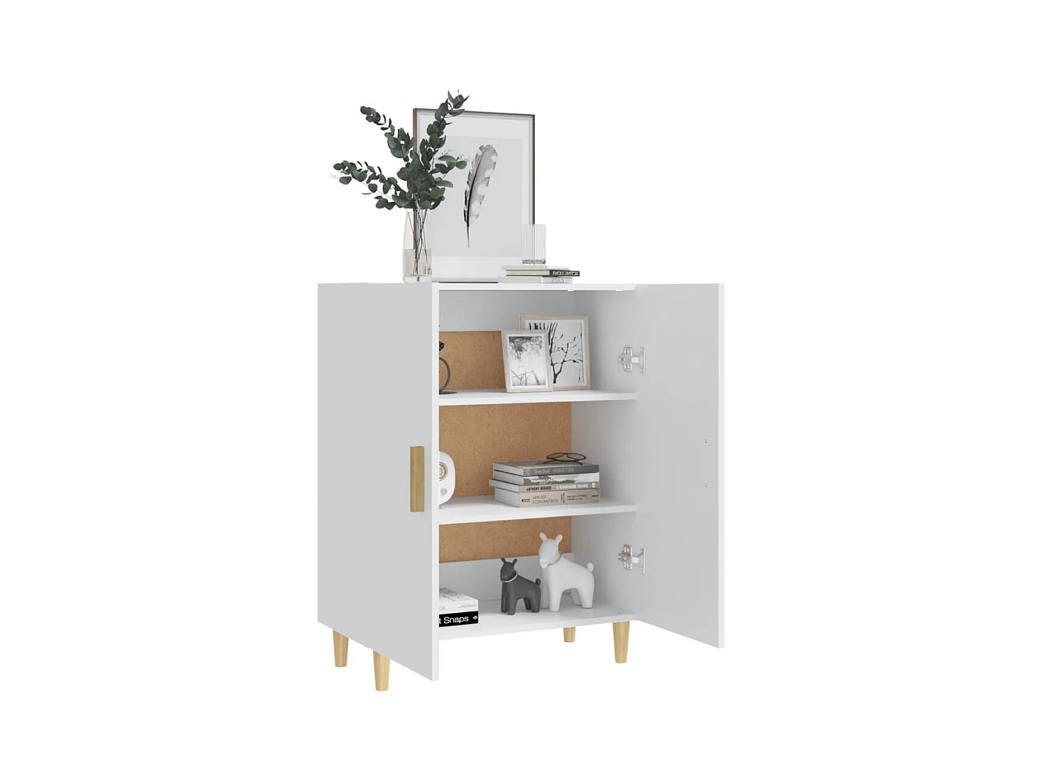 Buffet Blanc 70x34x90 cm Bois d'ingénierie