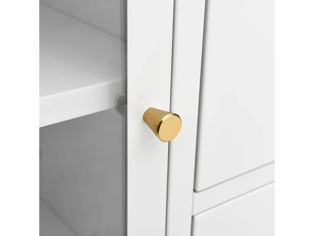 Dressoir 105x35x70 cm staal en gehard glas wit