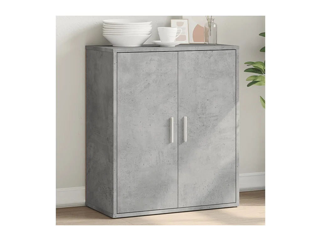 Aparador de madera de ingeniería gris hormigón 60x31x70 cm