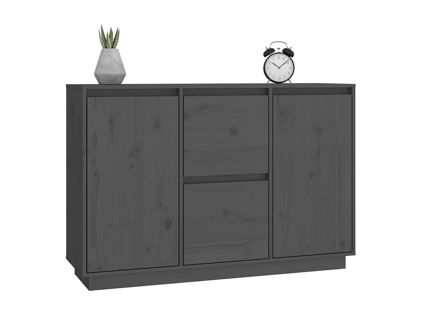 Buffet Gris 111x34x75 cm Bois massif de pin