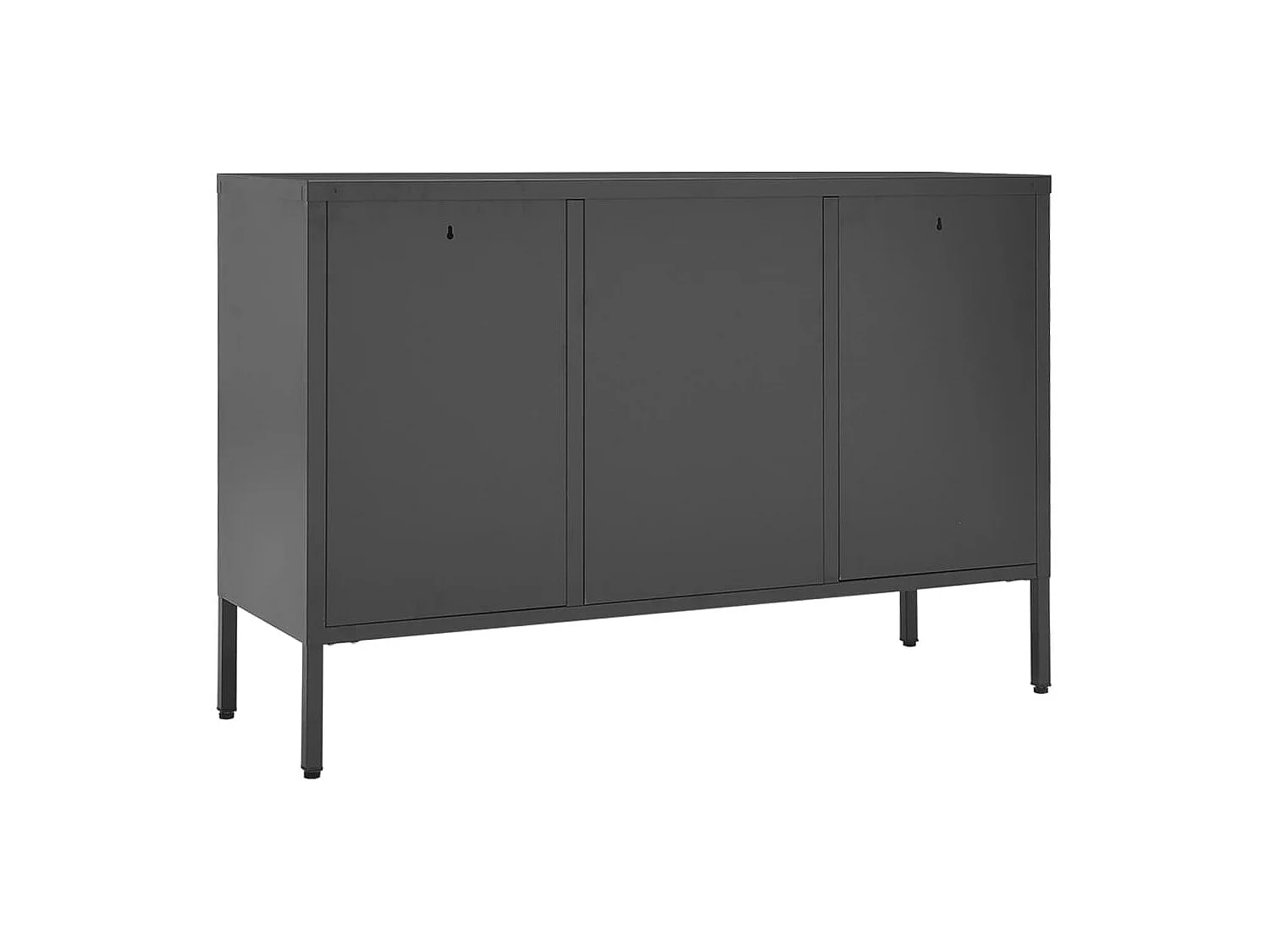 Buffet Anthracite 105x35x70 cm Acier et verre trempé