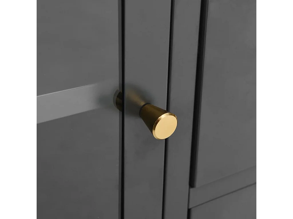 Buffet Anthracite 105x35x70 cm Acier et verre trempé