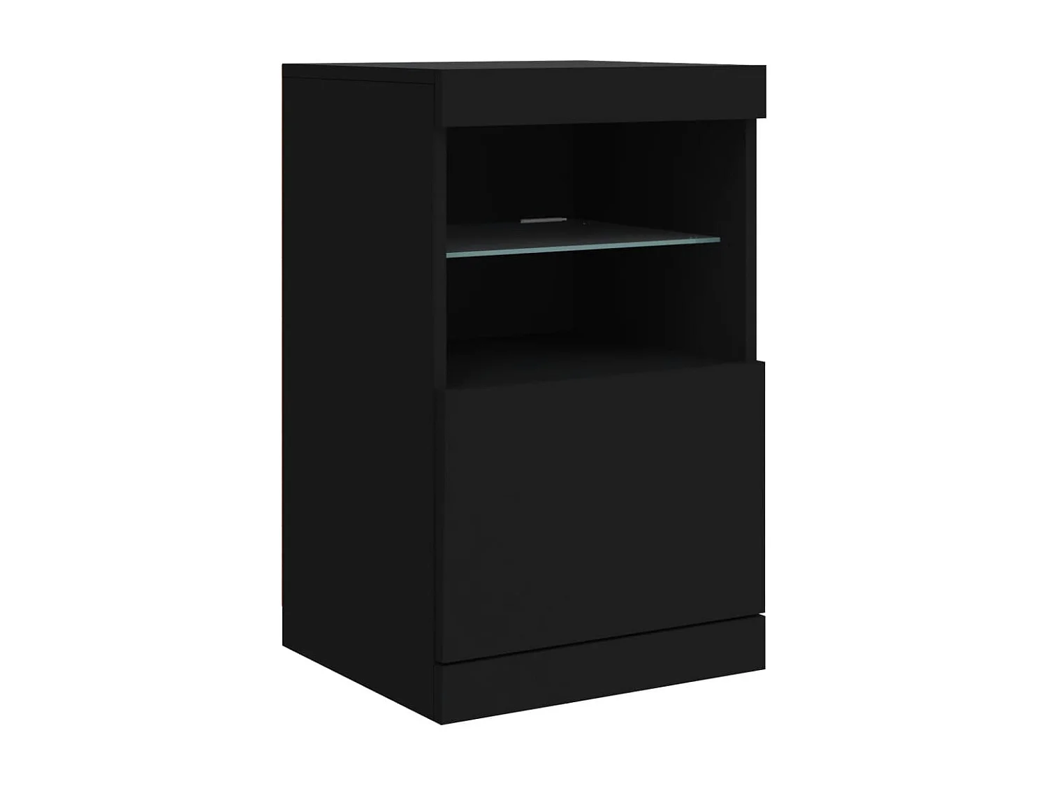 Buffet avec lumières LED noir 123x37x67 cm