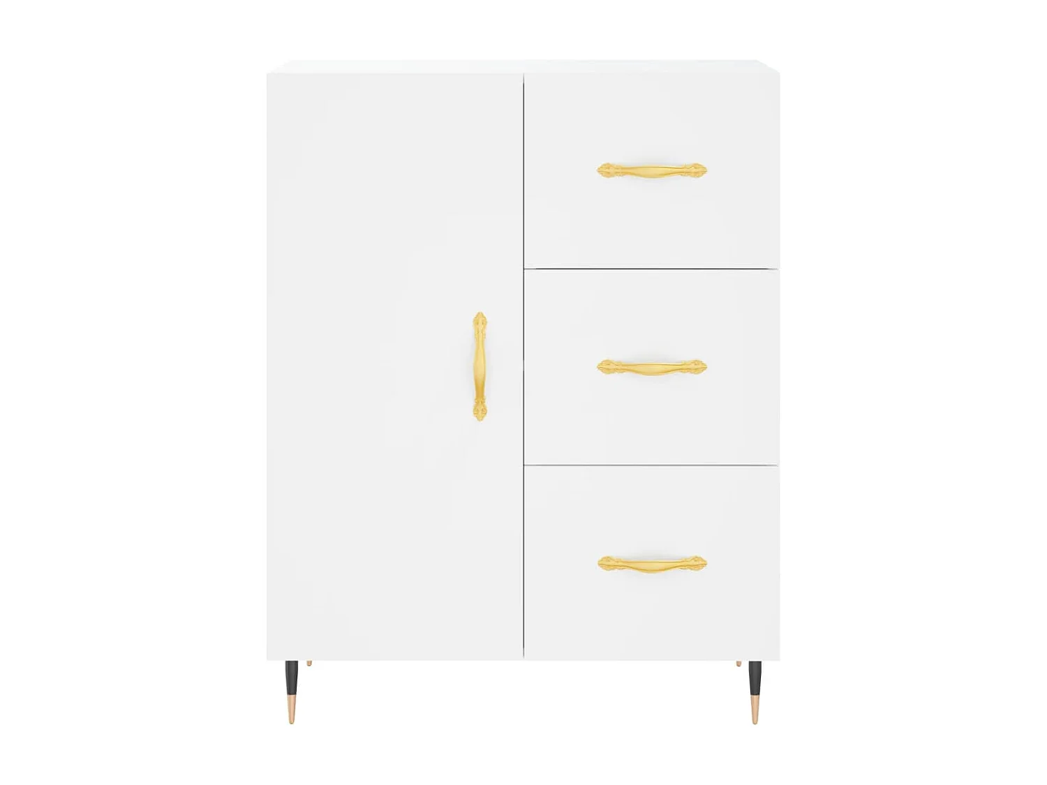 Buffet haut Blanc 69,5x34x180 cm Bois d'ingénierie