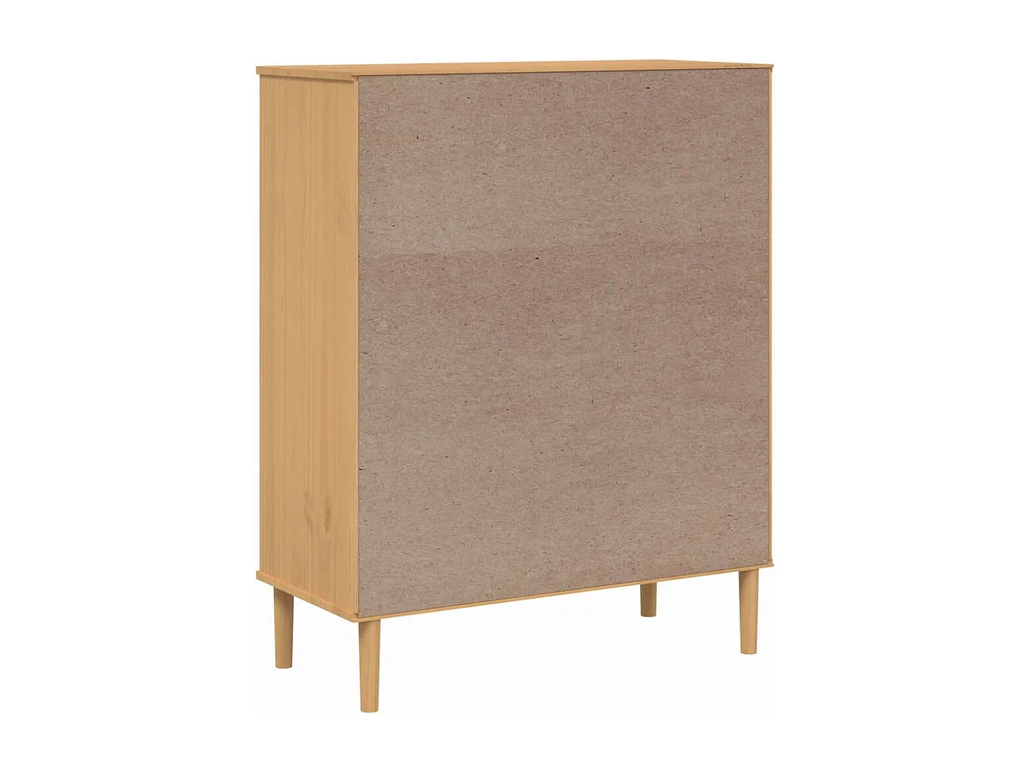 Buffet SENJA aspect rotin marron 90x40x112cm bois massif de pin