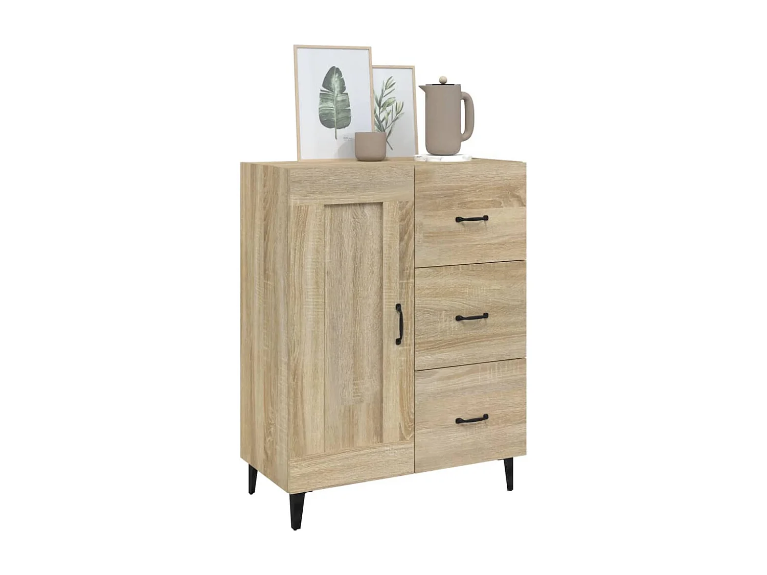 Aparador de madera contrachapada roble Sonoma 69,5x34x90 cm