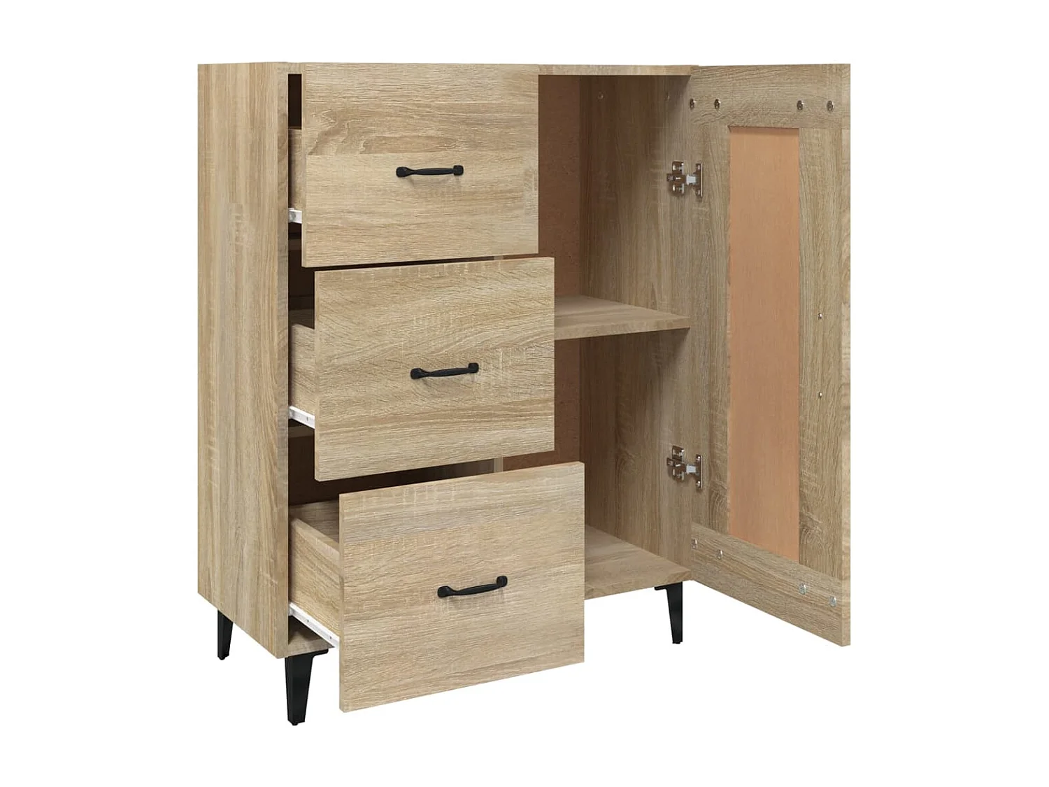 Aparador de madera contrachapada roble Sonoma 69,5x34x90 cm