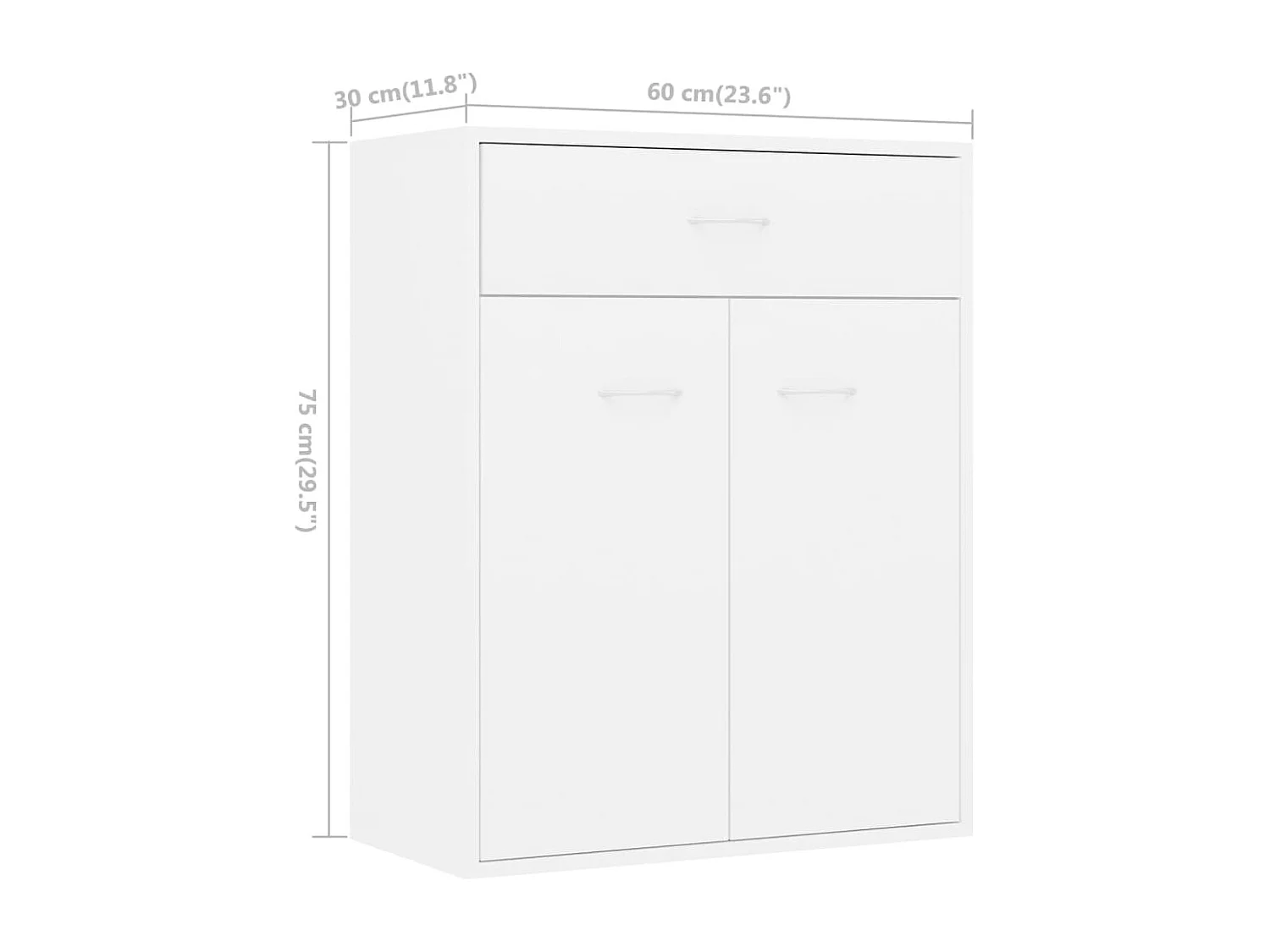 Buffet Blanc 60 x 30 x 75 cm Aggloméré
