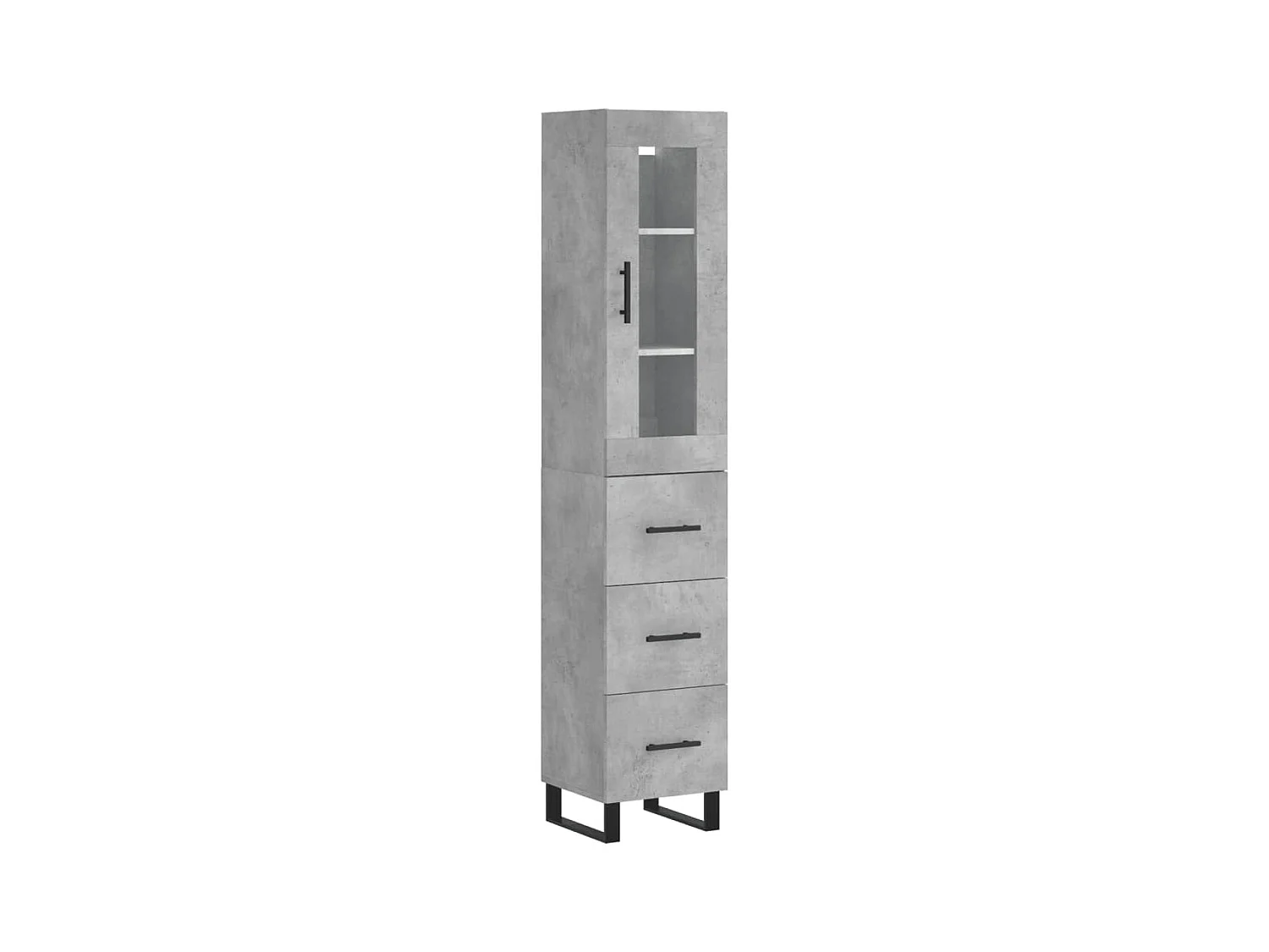 Aparador de madera contrachapada gris hormigón 34,5x34x180 cm