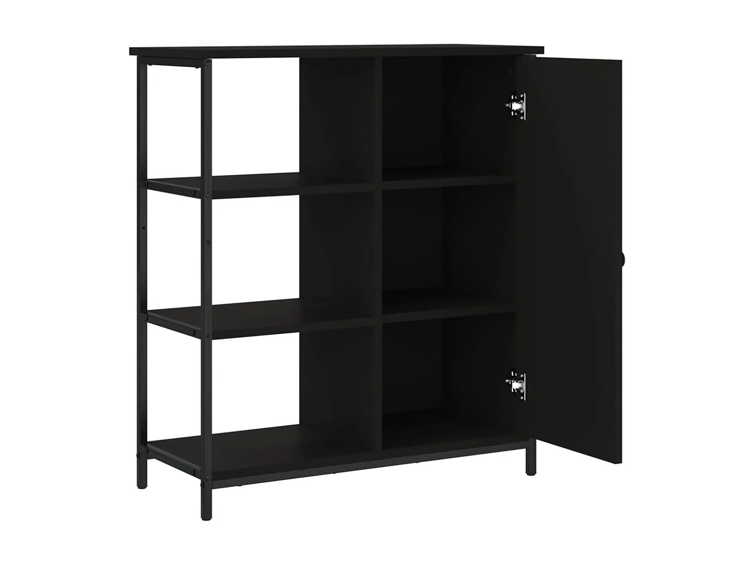 Buffet noir 70x30x80 cm bois d'ingénierie