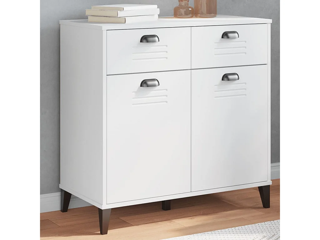 Buffet VIKEN blanc 80x40x80 cm bois massif de pin