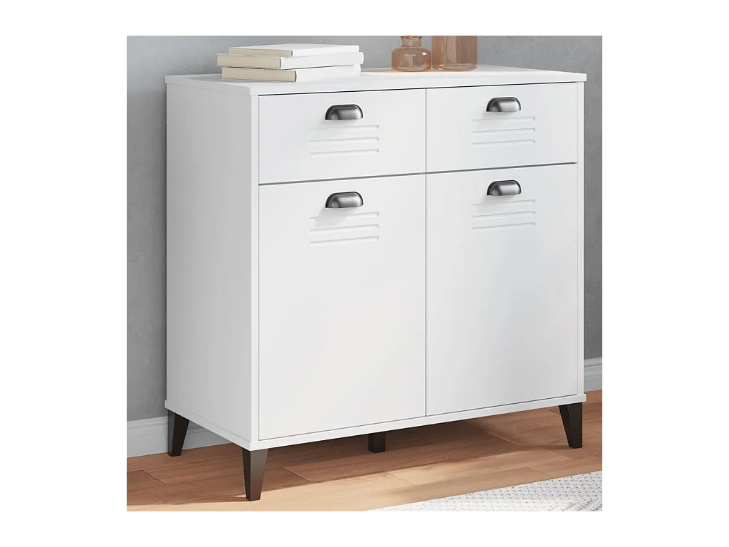 Buffet VIKEN blanc 80x40x80 cm bois massif de pin