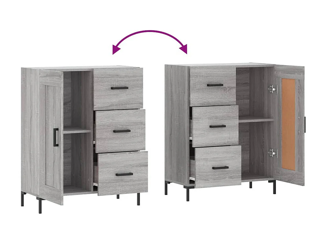 Buffet sonoma gris 69,5x34x90 cm bois d'ingénierie