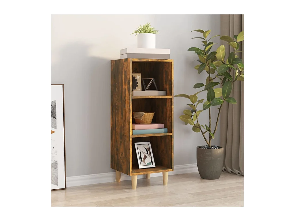Buffet Chêne fumé 34,5x32,5x90 cm Bois d'ingénierie