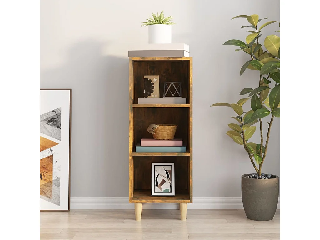 Buffet Chêne fumé 34,5x32,5x90 cm Bois d'ingénierie