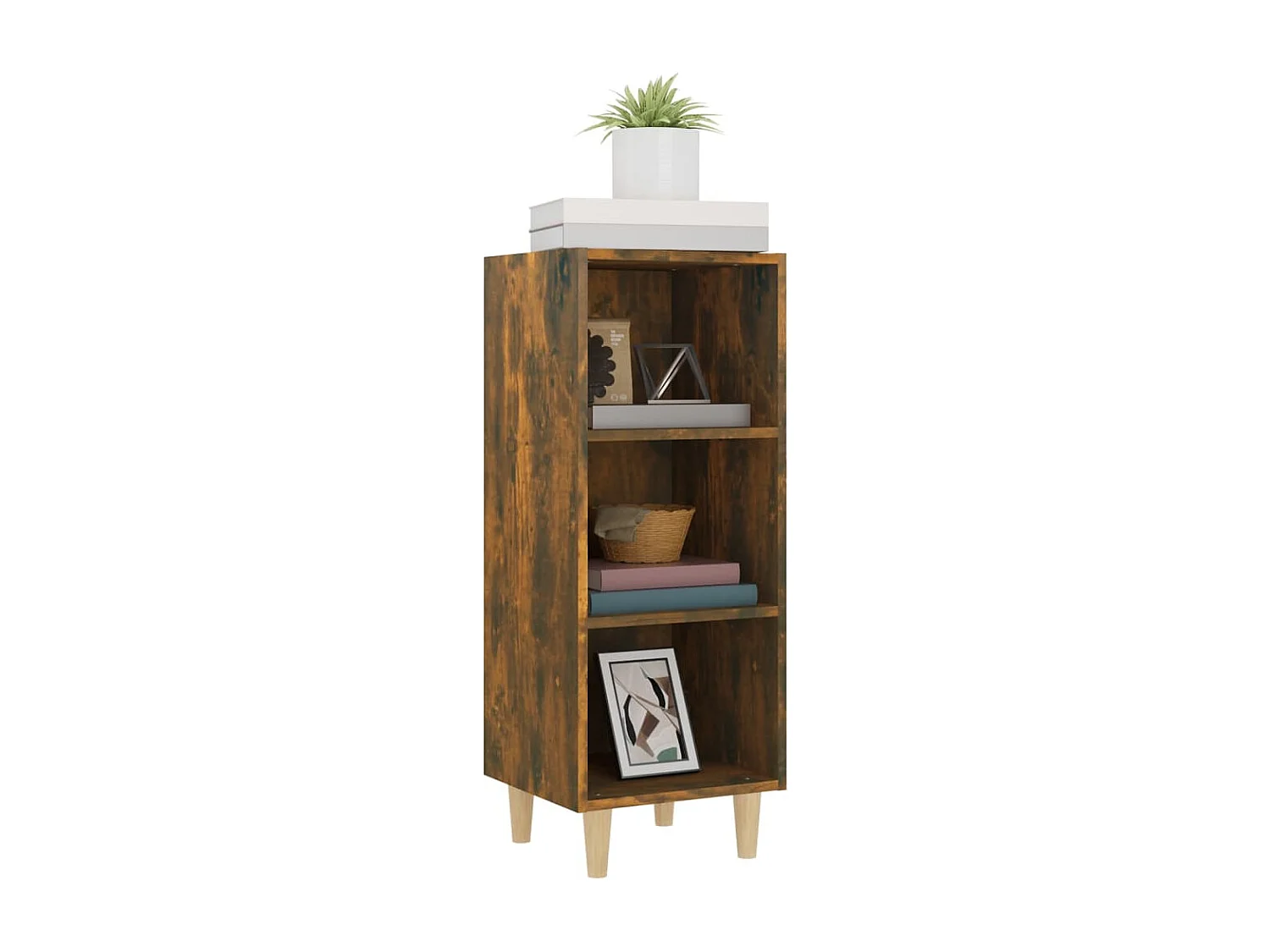 Buffet Chêne fumé 34,5x32,5x90 cm Bois d'ingénierie