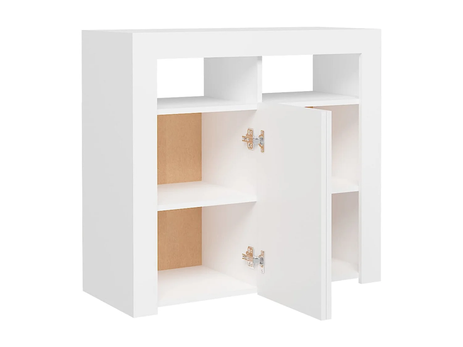 Buffet avec lumières LED Blanc 80x35x75 cm