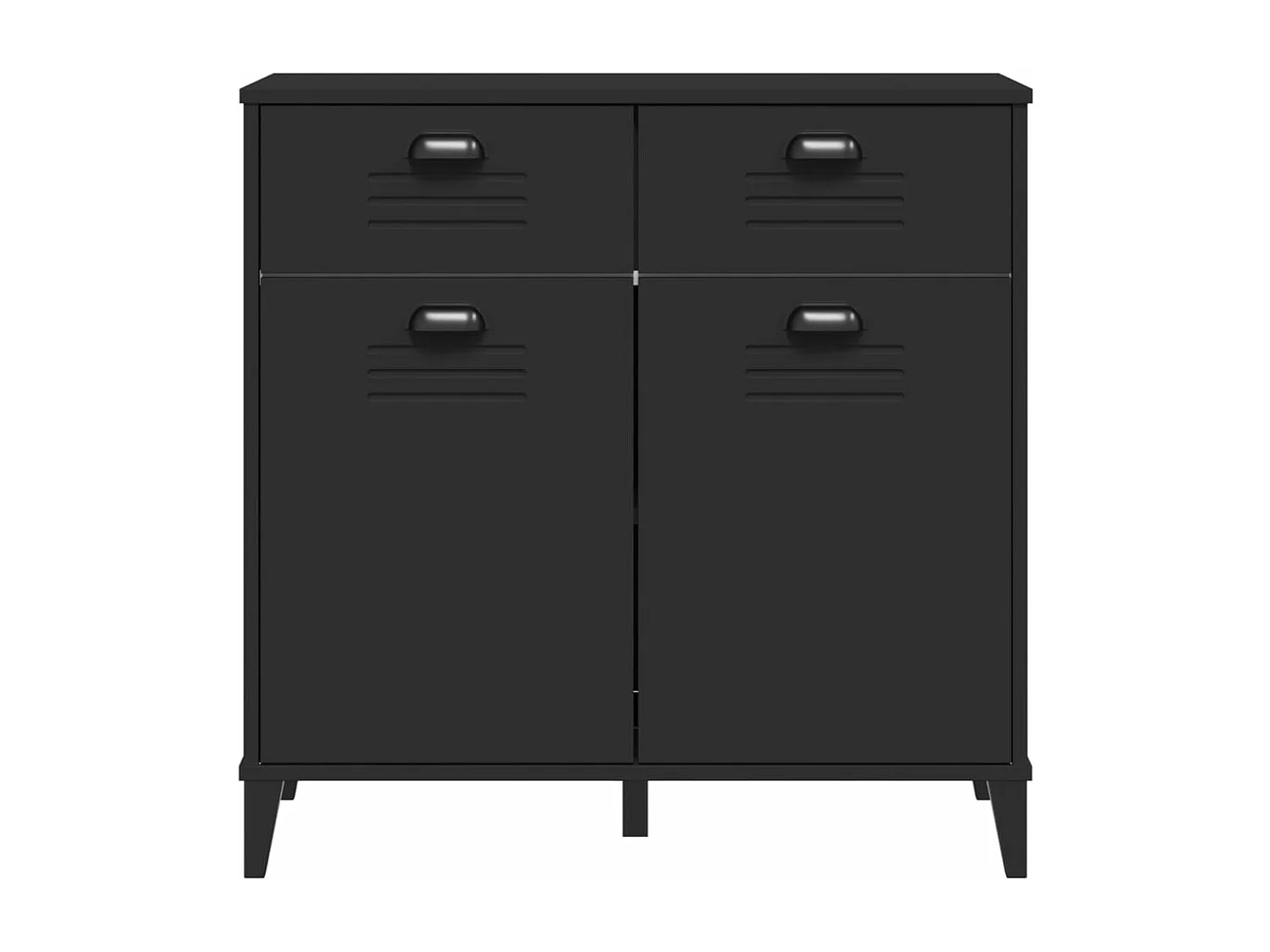 Buffet VIKEN noir 80x40x80 cm bois massif de pin