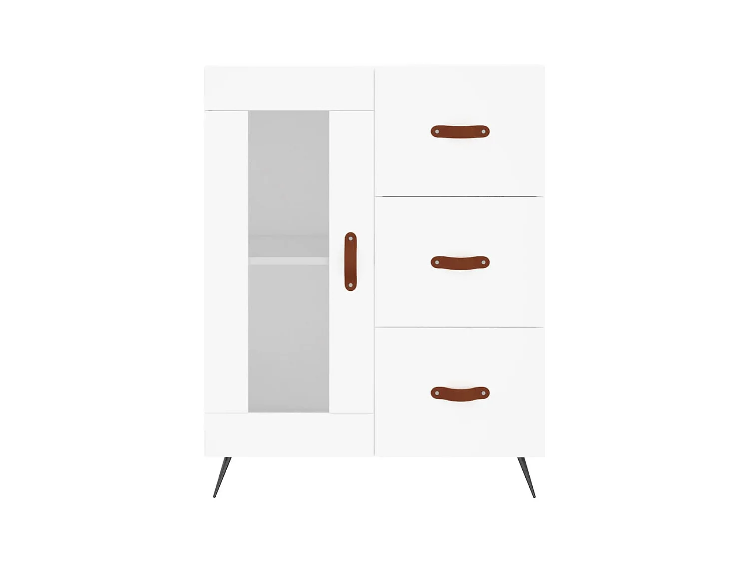 Buffet haut Blanc 69,5x34x180 cm Bois d'ingénierie