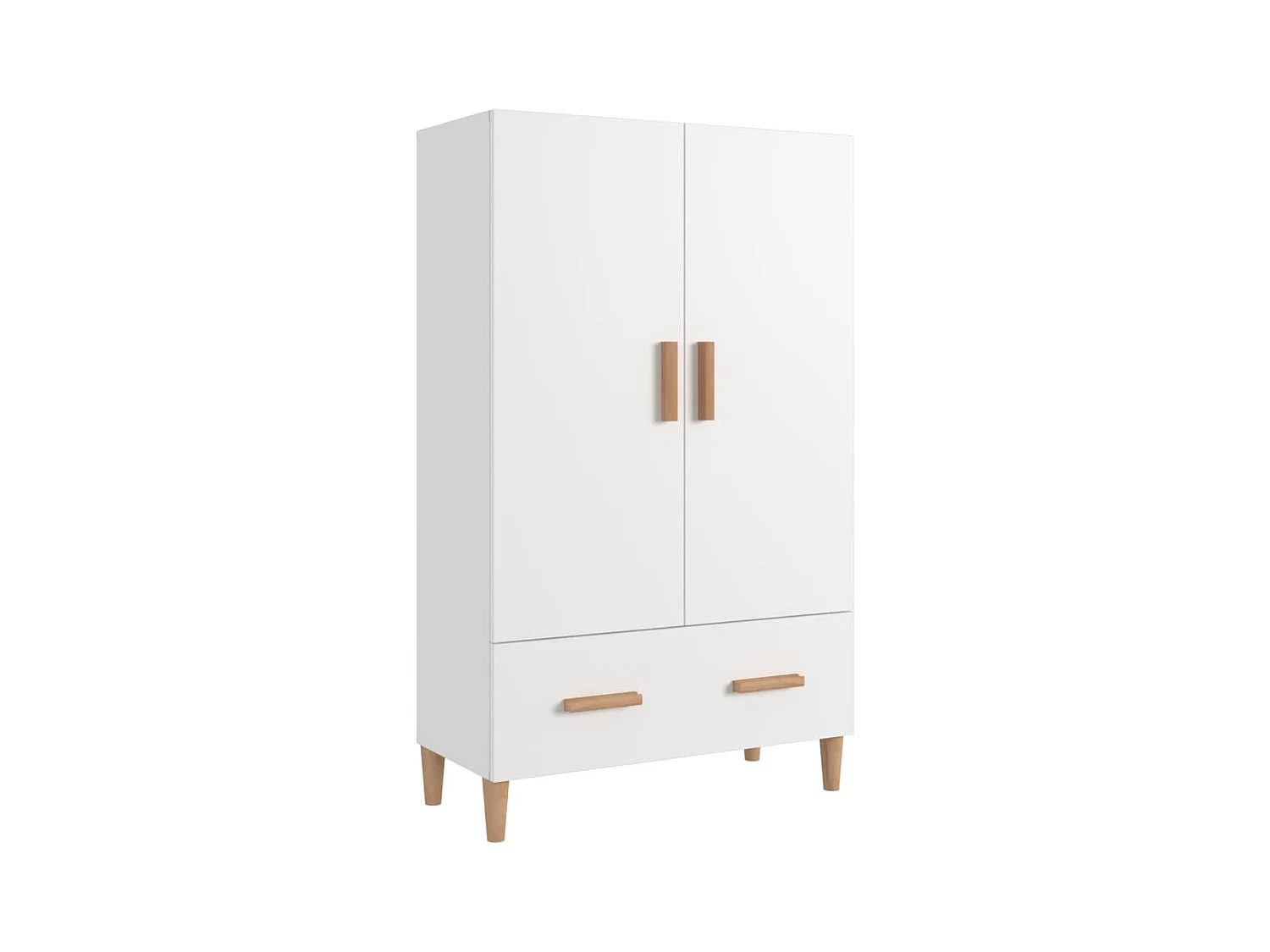 Aparador de madera contrachapada blanco 70x31x115 cm