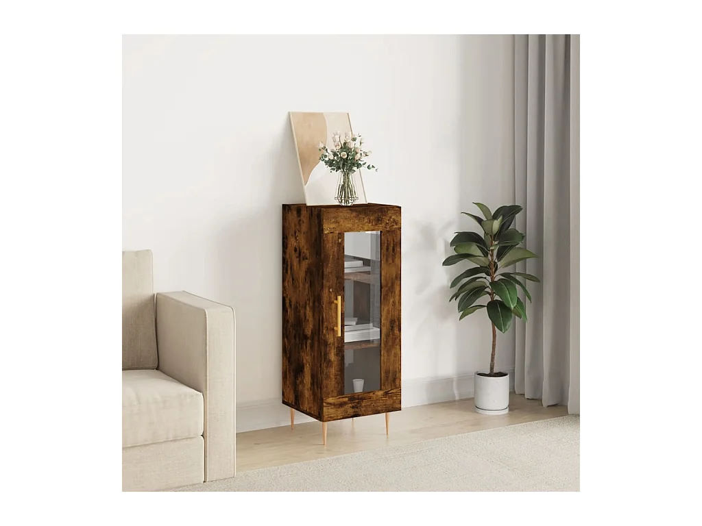 Buffet Chêne fumé 34,5x34x90 cm Bois d'ingénierie