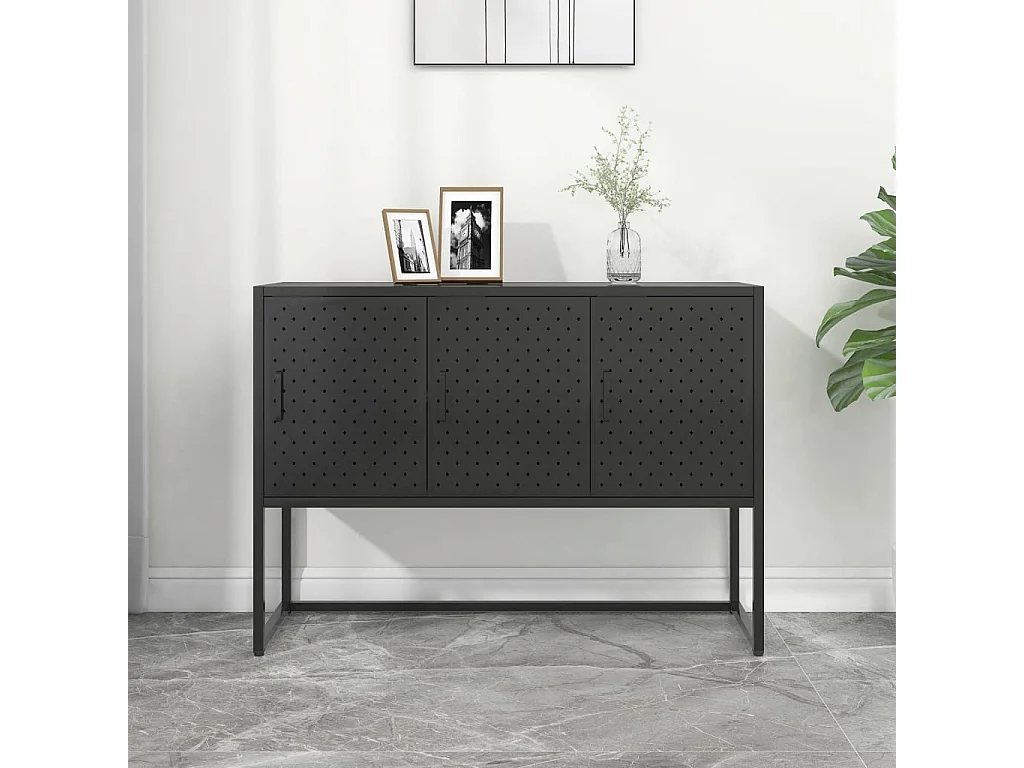 Buffet Noir 105x35x75 cm Acier