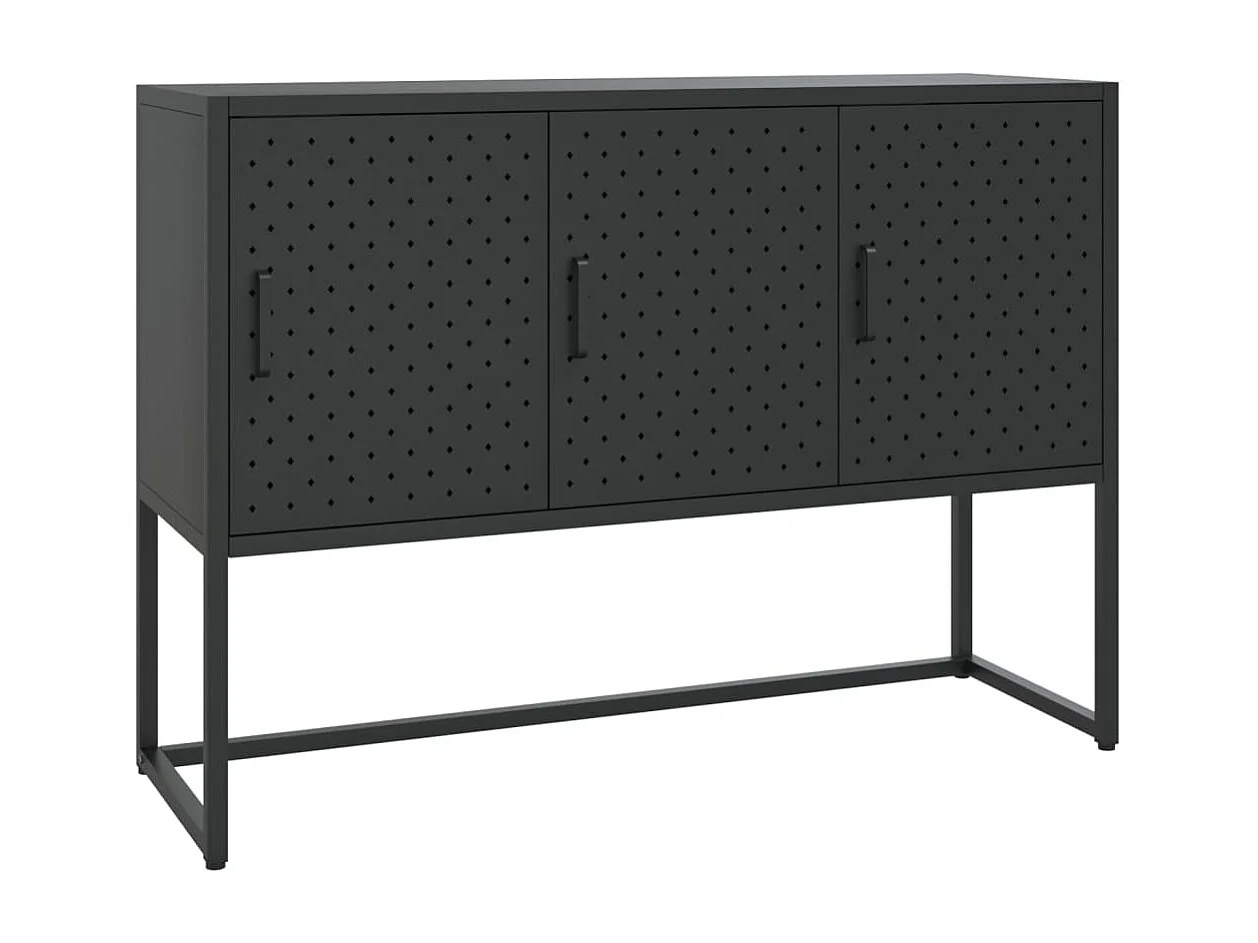 Buffet Noir 105x35x75 cm Acier