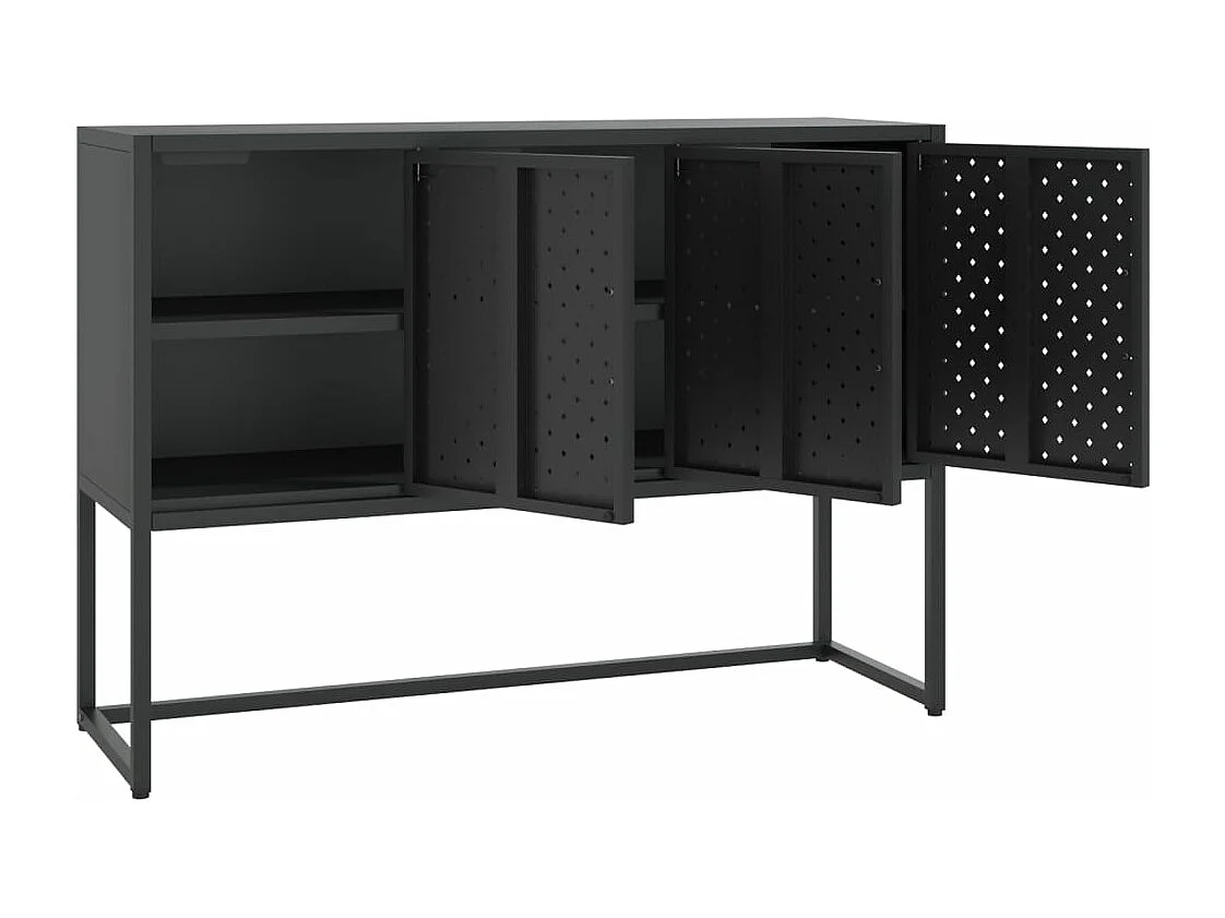 Buffet Noir 105x35x75 cm Acier